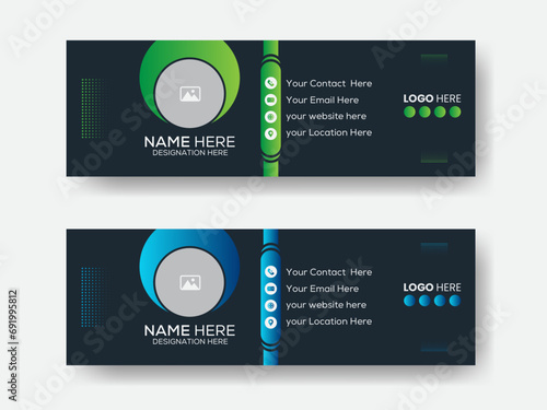 Creative and contemporary email signature template with a contemporary, colorful, and fashionable design