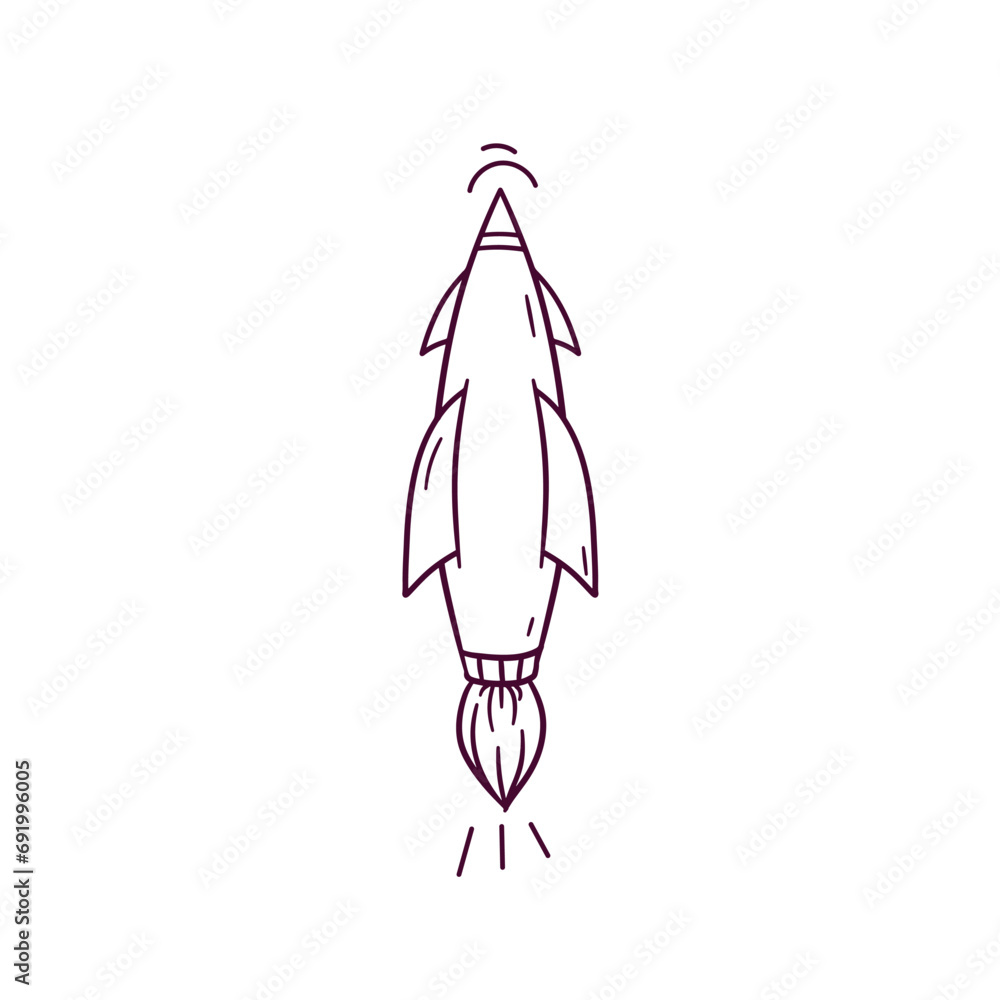 Hand Drawn illustration of rocket icon. Doodle Vector Sketch Illustration Hand Drawn illustration of rocket icon. Doodle Vector Sketch Illustration