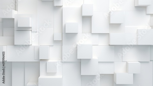 futuristic white 3d shapes wall background with copy-space, abstract 3d render photo