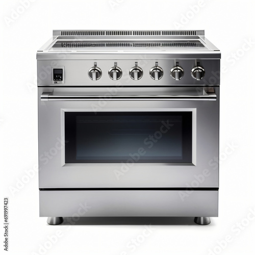 Induction Range Cooker Isolated on White. Induction