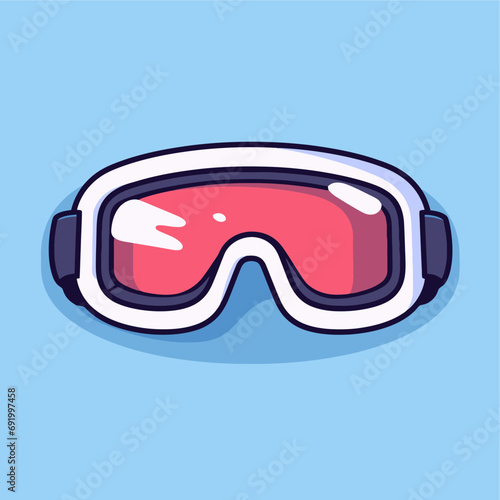 cute ski goggles icon vector