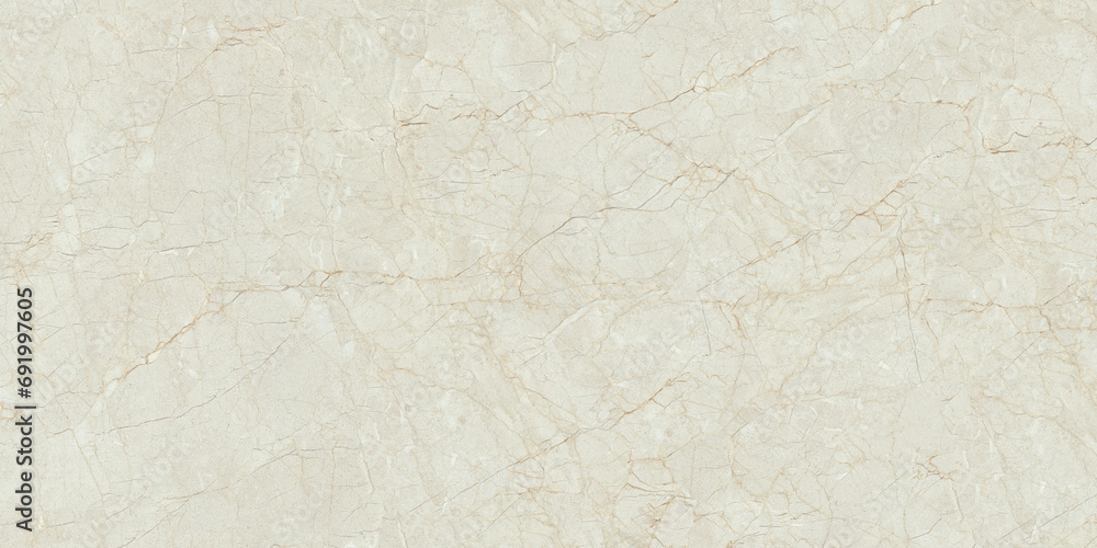 Cream Natural Marble Texture Background, Vintage plaster effect, Polished marble tiles for ceramic wall and floor tiles, Abstract crackle effect design, Ivory soft colour with brown crackle veins - obrazy, fototapety, plakaty 