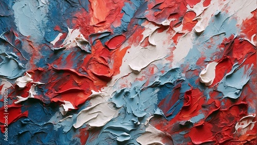 blue-red abstract multicolor acrylic painting photo