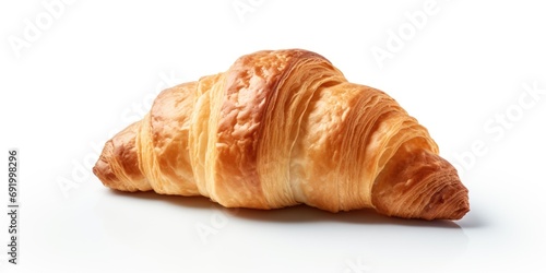 Crispy croissant isolated on a white background