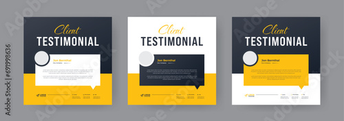 client feedback client testimonial banner design. customer feedback social media banner. customer review web banner set.