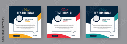 client testimonial, customer testimonial banner, quote, client review banner template editable.