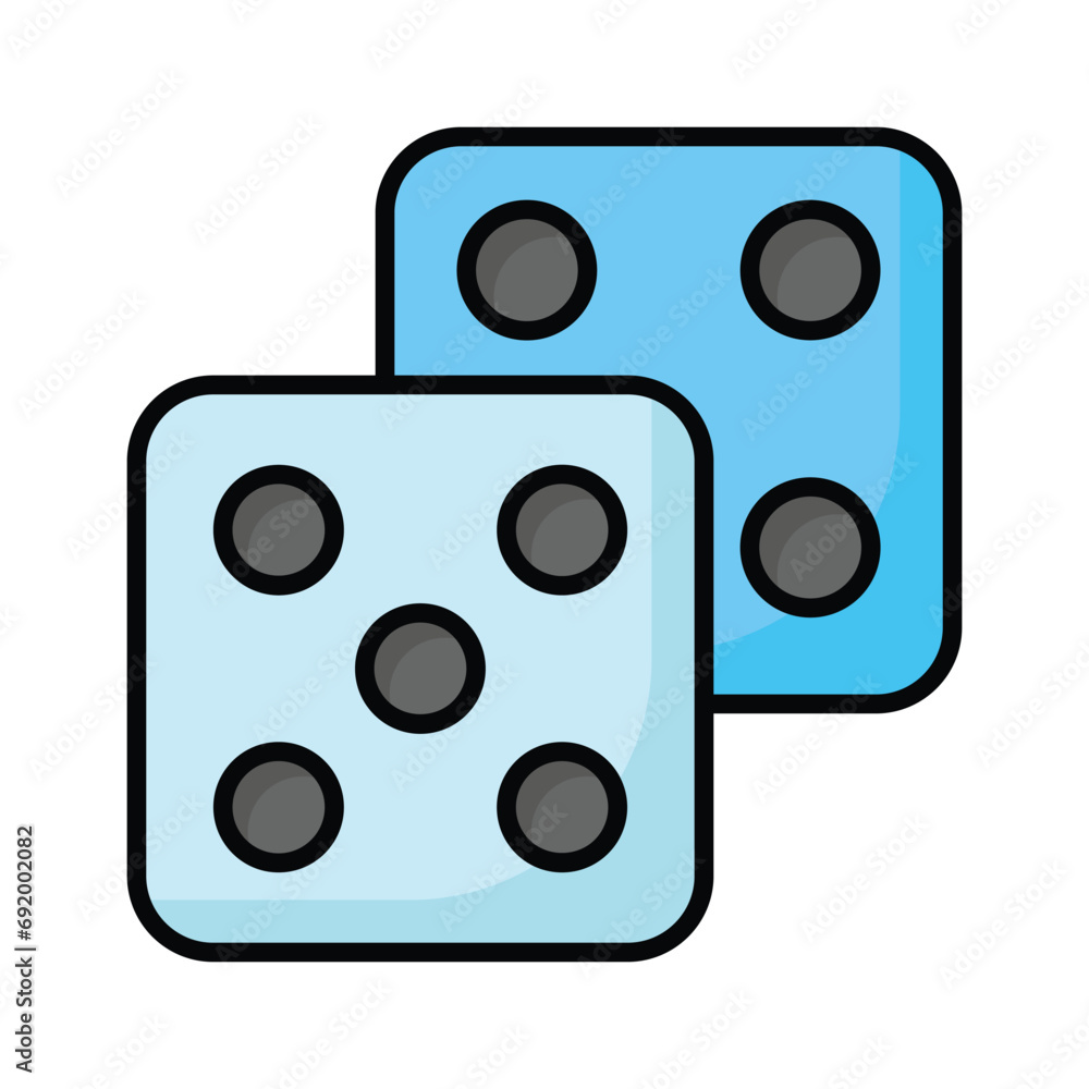 Icon of casino game accessories, dice vector design, ludo dice game in modern style Icon of casino game accessories, dice vector design, ludo dice game in modern style