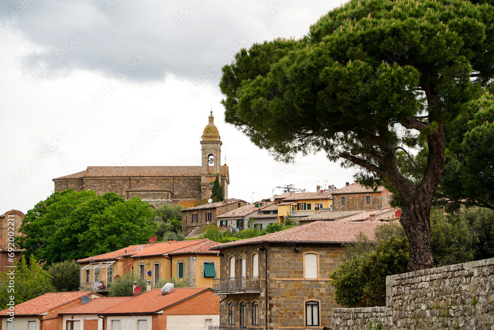 Skyline of Montalcino, medieval town in Tuscany, Italy