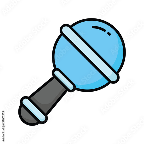 Grab this hand icon of baby rattle icon, crib toy vector, isolated on white background