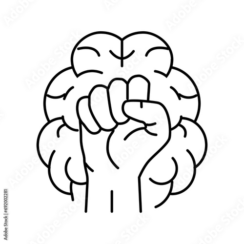 willpower muscles motivation line icon vector. willpower muscles motivation sign. isolated contour symbol black illustration