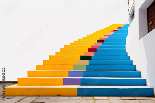 colorful stairs. It s for climbing. It s there to get off. Both rising and falling are food for development. Concept for growth and progress in life.