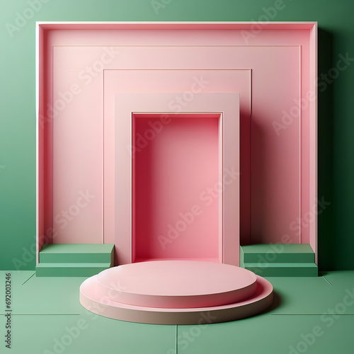 room with red wall and green wall