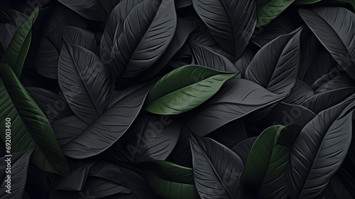 Textures of abstract black leaves for tropical leaf