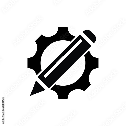Pen and Gear icon, vector.