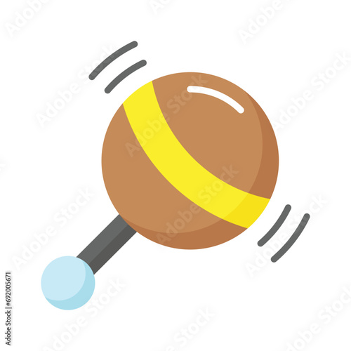 Check this carefully designed icon of baby rattle in trendy style, customizable vector