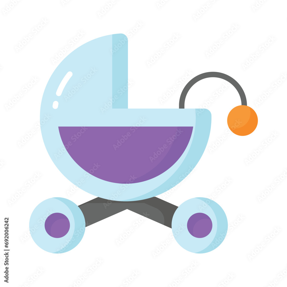 Check this beautiful icon of baby carriage, baby stroller vector design - obrazy, fototapety, plakaty 