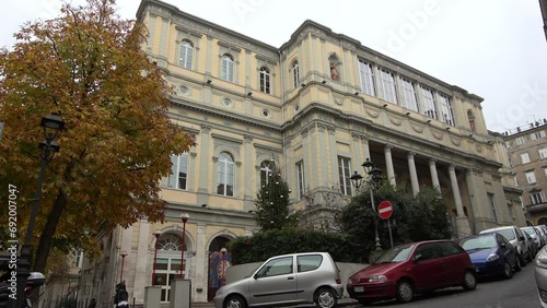 Ancient Rossetti theatre, historic center of Trieste, winter 12 December 2023, Trieste Italy photo