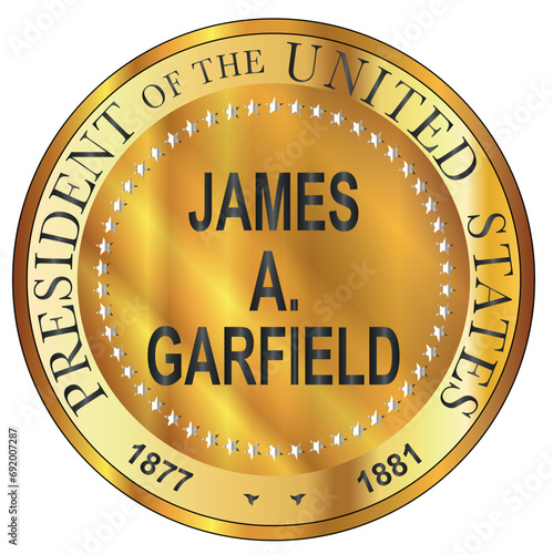 James A Garfield Metal Stamp