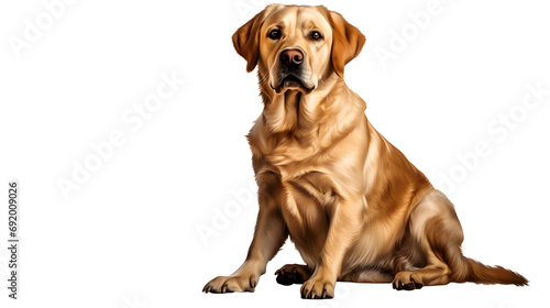 A golden dog isolated on transparent background