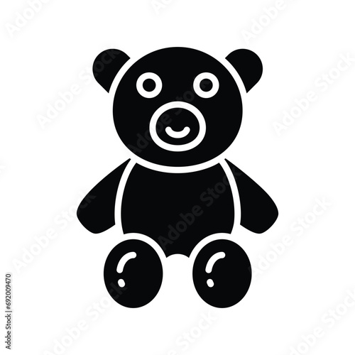 Fototapeta Naklejka Na Ścianę i Meble -  Teddy bear icon in trendy design style, cute teddy bear vector for kids playing
