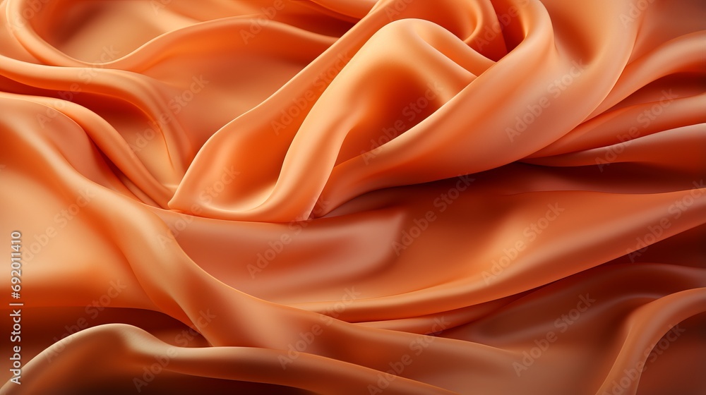 Soft peach silk fabric glimmers in the light, inviting touch and inspiring thoughts of elegant clothing Soft peach silk fabric glimmers in the light, inviting touch and inspiring thoughts of elegant clothing