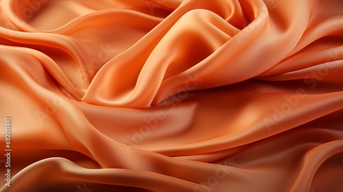 Soft peach silk fabric glimmers in the light, inviting touch and inspiring thoughts of elegant clothing photo