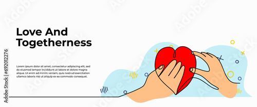 World Kindness Day vector illustration about love and togetherness. Modern flat in continuous line style.