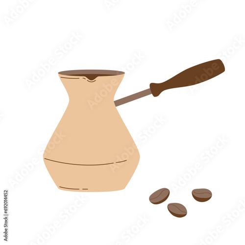 Coffee turk. Modern flat vector illustration isolated on white background