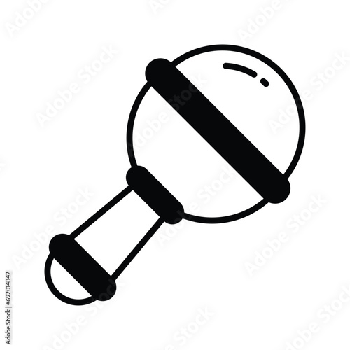 Grab this hand icon of baby rattle icon, crib toy vector, isolated on white background