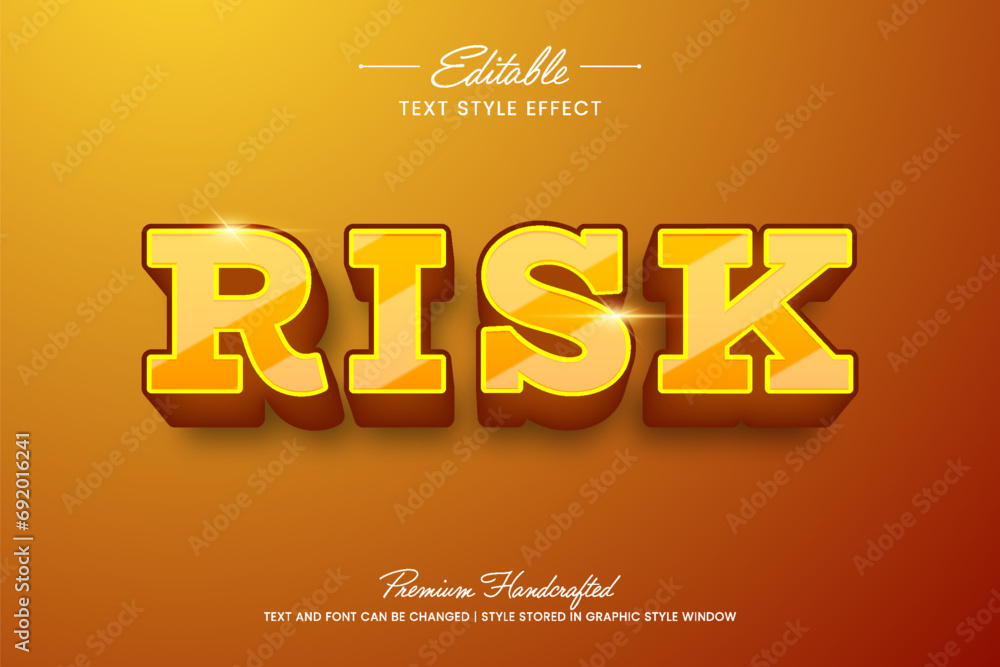 Shiny gold vector graphic style on gradient background. Editable vector 3D text effect.