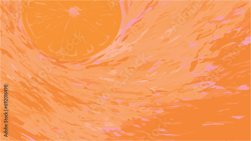 Orange Juice Abstract Screen Background for poster, card, banner decoration