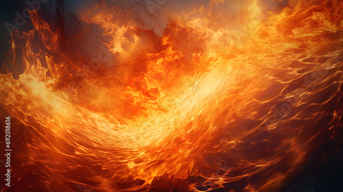 The picturesque texture of fiery vortices with bursts of warm colors