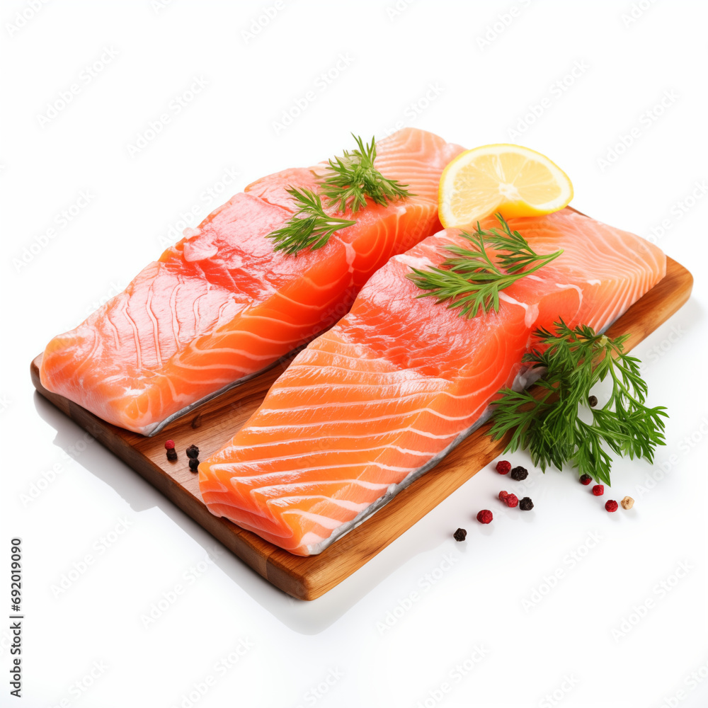 From Sea to Plate: A Product Shot Highlighting Fresh Raw Salmon From Sea to Plate: A Product Shot Highlighting Fresh Raw Salmon