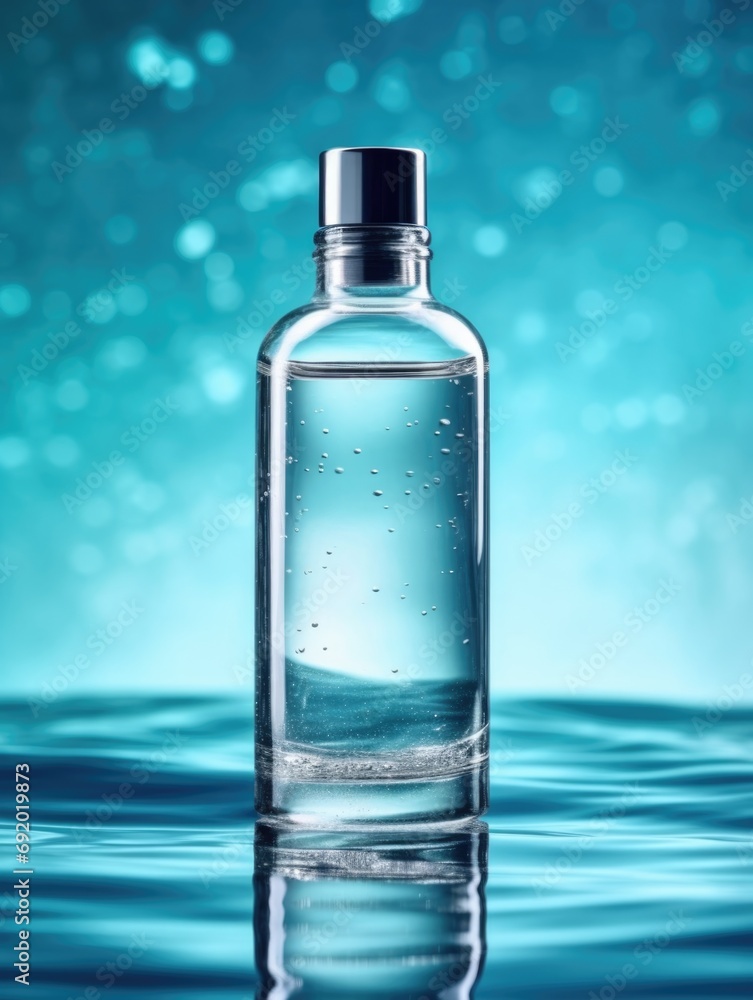 transparent bottle on water background, ai transparent bottle on water background, ai