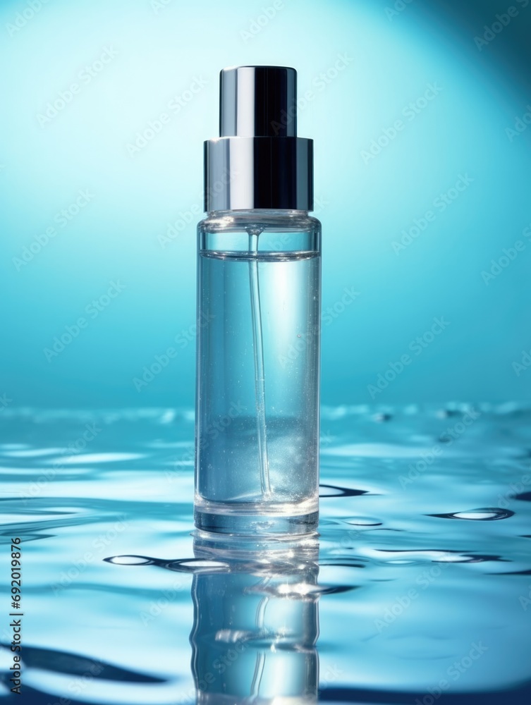 transparent bottle on water background, ai transparent bottle on water background, ai