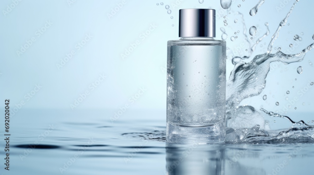 transparent bottle on water background, ai transparent bottle on water background, ai