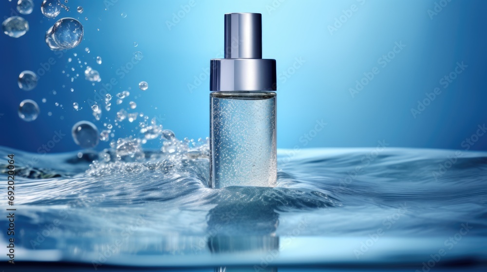 transparent bottle on water background, ai transparent bottle on water background, ai