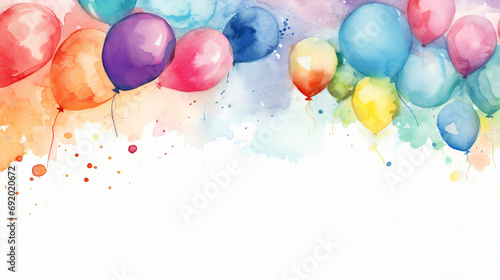 Festive watercolor background childrens holiday decoration