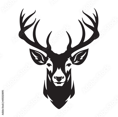 Deer head silhouette vector Illustration  