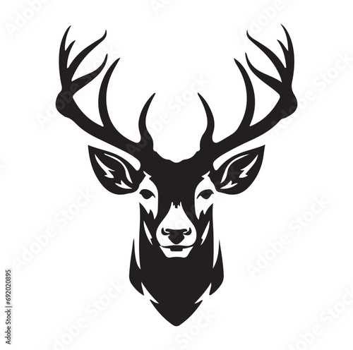 Deer head silhouette vector Illustration, 