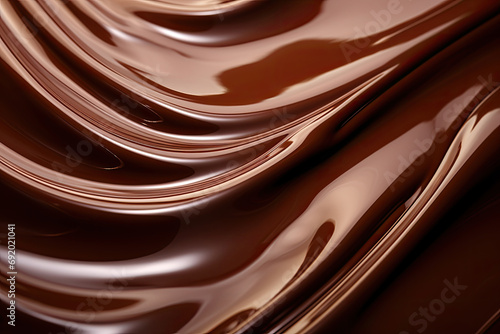 A close-up macro photog that captures texture of chocolate liquid.