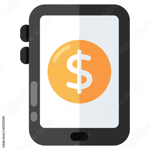 A unique design icon of mobile money 