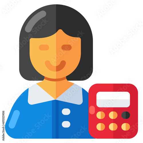 Modifiable icon of accountant, flat design vector 