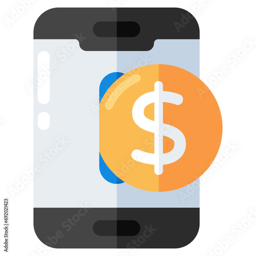 A unique design icon of mobile money 