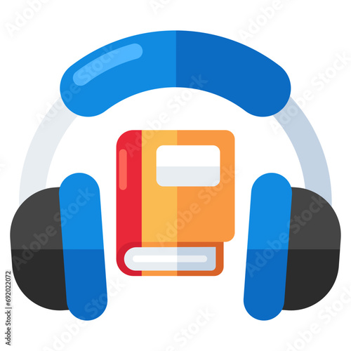 Creative design icon of audiobook