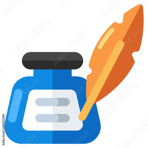 Editable design icon of inkpot 