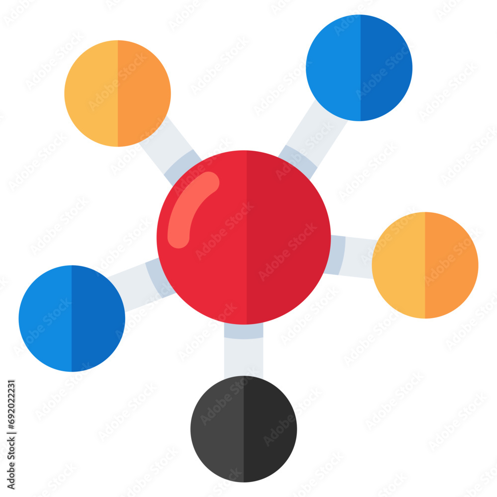 Chemical structure icon, vector design of topology Chemical structure icon, vector design of topology