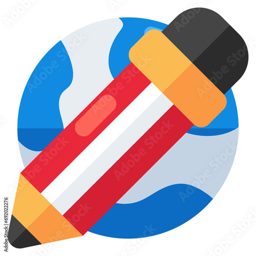 Creative design icon of writing launch 