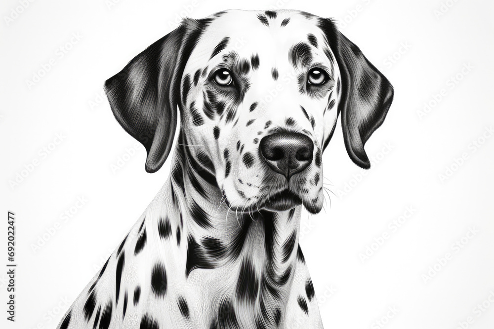 Graceful Hand-Drawn Silhouette Of A Dalmatian Graceful Hand-Drawn Silhouette Of A Dalmatian