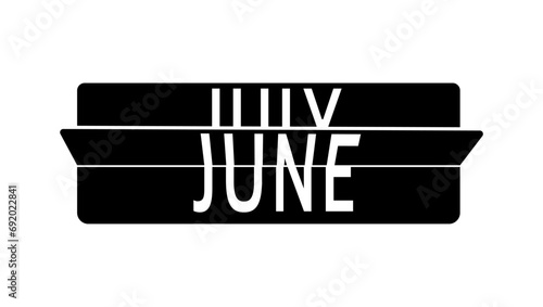 Flip Clock Showing month change June to July